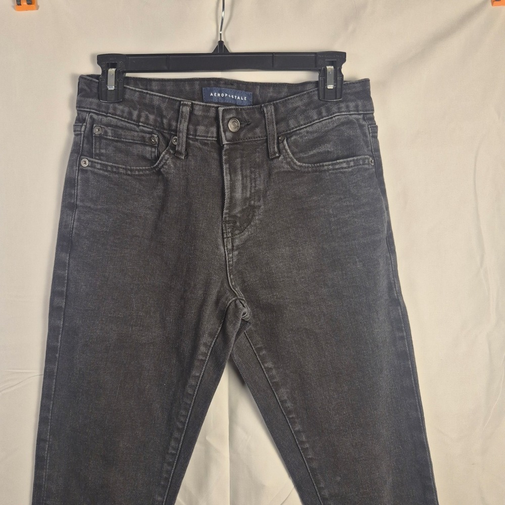 Aeropostale Skinny Jeans Women Black Excellent Stretch‎ Denim Pants 28/30